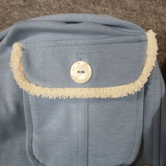 Bass Pro Natural  Reflections Blue Hooded Fleece Jacket Mens‎ L Full Zip Pockets - Picture 5 of 12